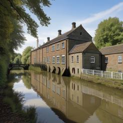 Artist's vision of the Frogmore Paper Mill in 1803. Archive image.