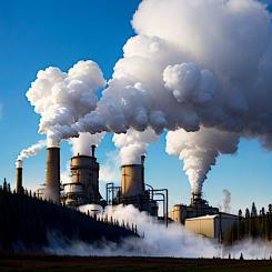 Artists view of Hinton pulp mill. Archive image