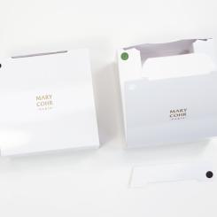 The secondary packaging for a cosmetic container from Mary Cohr, which won the award in the General Packaging/Virgin Fibre category, impressed the jury first and foremost with its tamper-proof seal. Photo: Sappi Europe