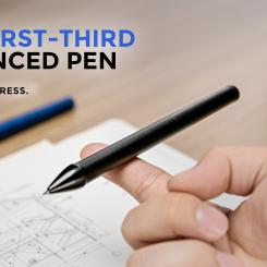 The latest stationery project Life shifts the pen's center of gravity toward the front 1/3 — helping the tip from Orangered settle naturally onto the page so your hand can guide, not press. ORBIT, first-third balanced pen designed to make writing feel more natural, stable, and effortless. Image courtesy: Orangered life