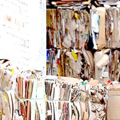 Packed cardboard waste for recycling and pulping. Kemira is known for producing chemicals for water purification and industrial applications, including the pulp and paper industry needs. Photo: Kemira