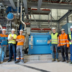 Successful production of first fibers at the insulation board production facility in Golbey, France. Photo: Andritz

 
