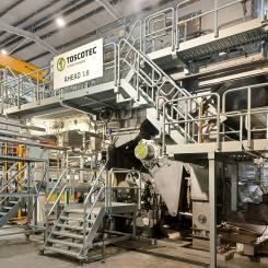 Toscotec’s AHEAD 1.8 tissue machine at C.Y.P. Del R. S.A.’s mill in Risaralda, Colombia. Photo: Toscotec