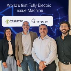 Fortissue and Toscotec at Toscotec’s headquarters in Lucca (from left to right): Gabriele Romanini, Toscotec Sales Manager; Natália Ferreira, Fortissue; Nuno Ribeiro, Fortissue Owner; Marco Dalle Piagge, Toscotec Sales Director; Hugo Ribeiro, Fortissue Executive Director. Photo: Toscotec