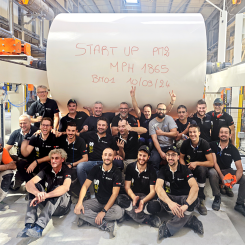 Toscotec’s and MPH1865’s teams at Annonay mill in France. Photo: Toscotec