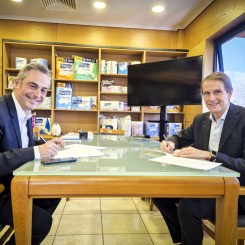 Intertrade Hellas and Toscotec at contract signature at Intertrade’s headquarters in Acharnes, Greece (from left to right): John Delidimos, CEO of Intertrade Hellas and Alessandro Mennucci, CEO of Toscotec. Photo: Toscotec
