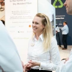 Sanna Fager, Chief Commercial Officer PulPac, during the Interpack fair earlier this year.