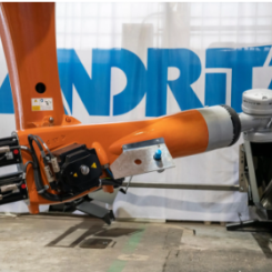 Smelt spout robot at workshop. Photo: Andritz