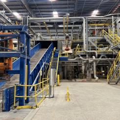 The assets owned by Total Fiber Recovery @ Chesapeake come from the company's 45,000-square-foot plant, which was outfitted to pulp, clean, screen and dry 100% post-consumer recycled fiber, delivering it as a kraft-wrapped bale. Photo: Tiger Group