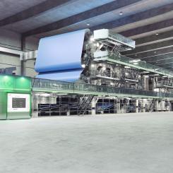 Valmet’s delivery includes two OptiWin Drum two-drum base winders with automatic functions such as set change with core and tail gluing and slitter positioning. Photo: Valmet