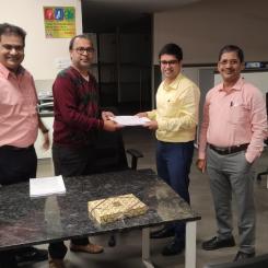During the contract signing ceremony at B&B Triplewall Containers in Hosur (from left to right): Mr. Manish Bothra (Director B&B Triplewall Containers), Mr. Manish Gupta (Director B&B Triplewall Containers), Mr. Supratim Pan (Sr. Deputy Manager Fiber Systems Voith Paper India), Mr. Ashis Talukdar (Head of Engineering Voith Paper India). Photo: Voith