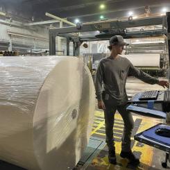 A machine built in 1965 is replaced by modern equipment that will make paper for Angel Soft® and strategic private label bath tissue, positioning Georgia-Pacific to be competitive in the market. Photo: PRNewsfoto/Georgia-Pacific