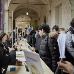 Over 450 students gathered at Real Collegio to explore companies and educational institutions. Photo: Toscotec