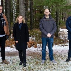 From left: David Bohn Stoltz, business developer at Karlstads Energi, Pia Lundin, product manager at Nordic Paper, Jerry Andersson, site manager at Norbag, and Peter Edberg, Project Manager at Paper Province.  